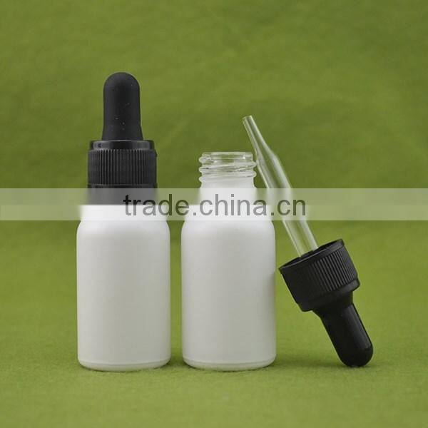 chinese manufacturer 15ml white e liquid glass bottle with aluminum cap
