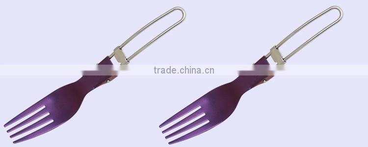 Titanium metal stainless eco-friendly Outdoor Picnic folding Fork