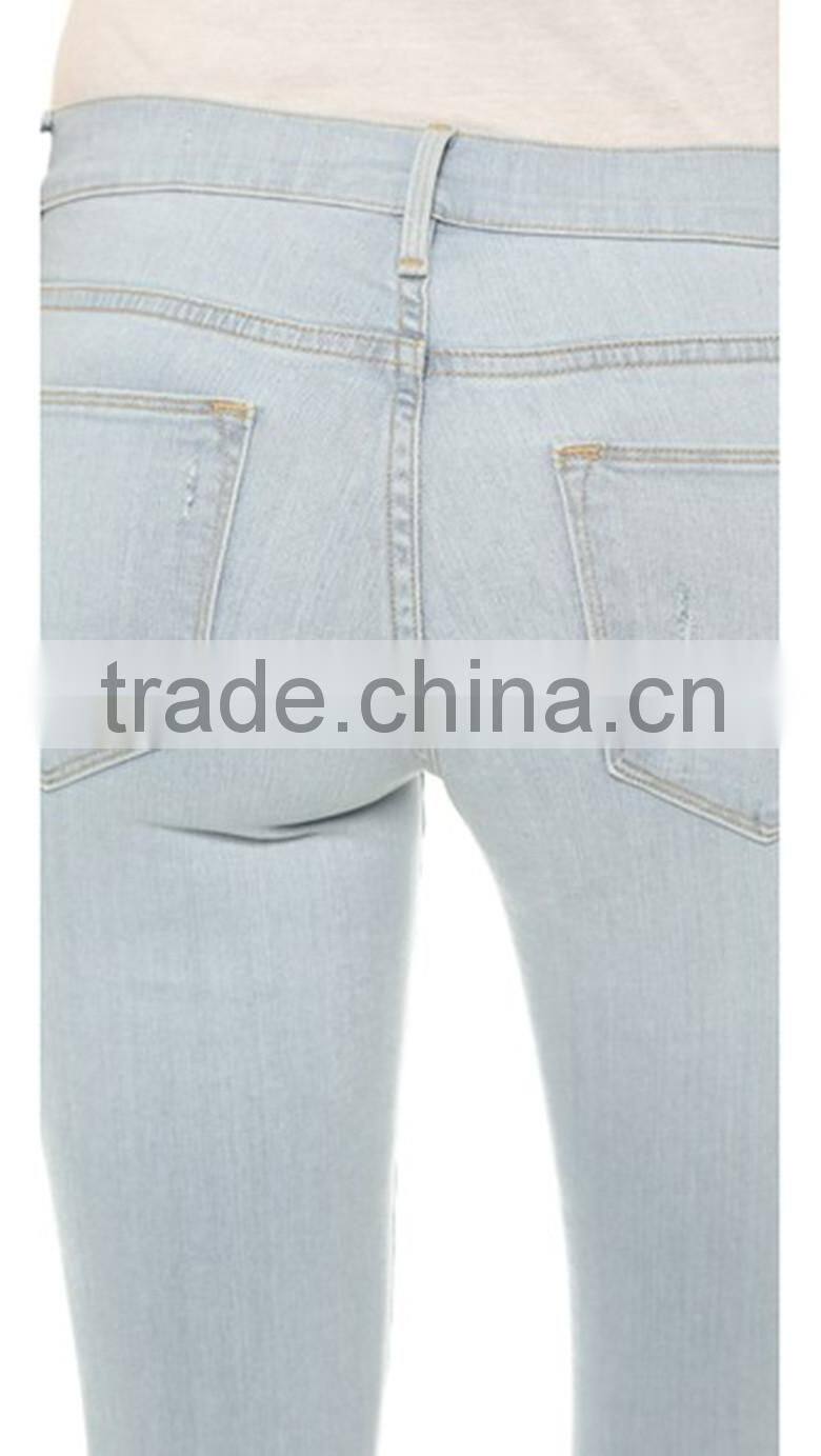 High Quality Cotton Spandex Ladies High Waist Denim Jeans