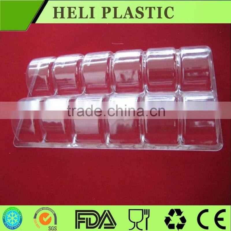 food grade clear/transparent 12pcs macaron blister plastic packaging tray/container