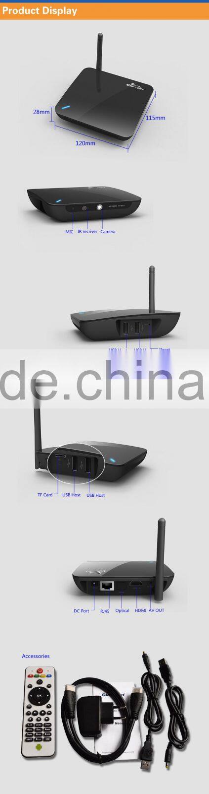 Factory price ! Cloudnetgo CR11S RK3188 quad core android tv box with HD Web Camera R89 TV BOX