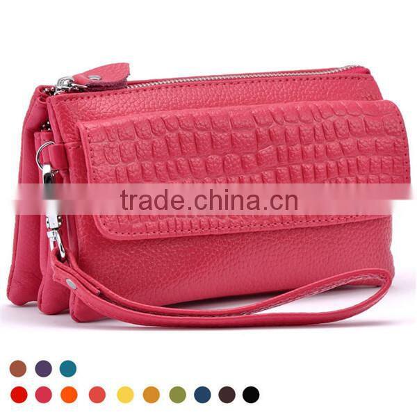 Women Leather Clutch Bag Stone Pattern Zipper Bag Cowhide Messenger fashion bags ladies handbags