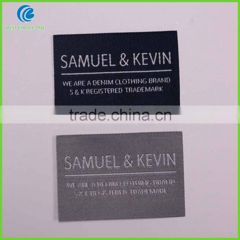 Straight Cut Apparel Label Fabric Soft Sew In Clothing Labels Jeans Jacket