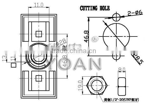 Zinc alloy handle lock for ATM with master key