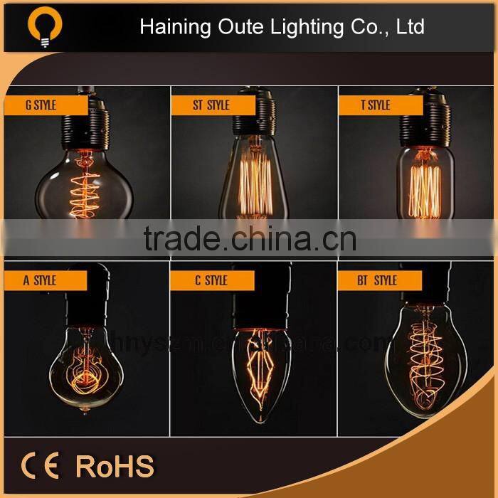 Antique light A60/G80/G95/G125/ST64/T30/T45/B53/B75/T85 Antique Vintage Ediso Decoration Edison Bulb New e27 40w edison bulb