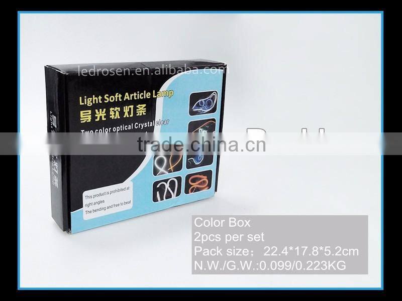 Dual Color White-Amber Car Switchback LED Tube Strip Light DRL Daytime Running Light Flex DRL 30cm 45cm 60cm 90cm