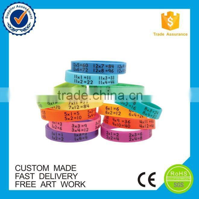 Customized China unisex fitness silicone charm bracelet