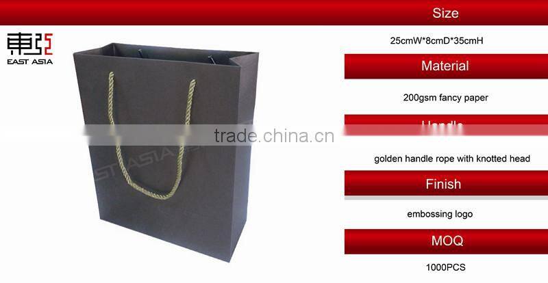 Grey Color Gift Paper Bags for Tech Products with Embossed Logo