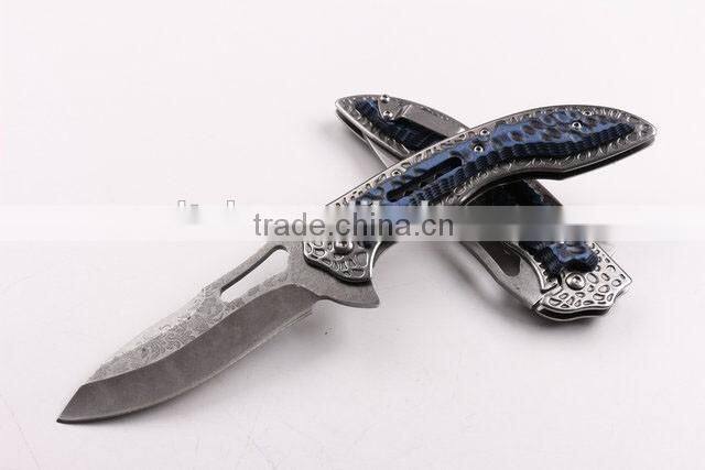 OEM 5Cr15 folding knife with nylon sheath and gift box