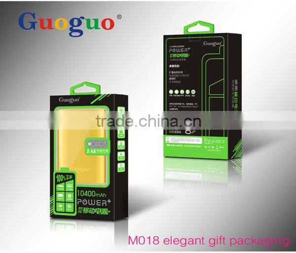 Super fast charging 10400mAh power bank external 3U phone pack for Smartphones
