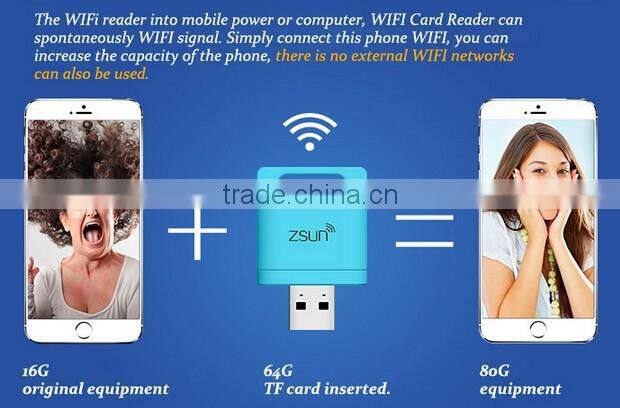 Zsun Wireless Wifi Card Reader Extended Phone Memory U Disk Mobile Storage USB Flash Drive For Android/IOS/Windows Phone