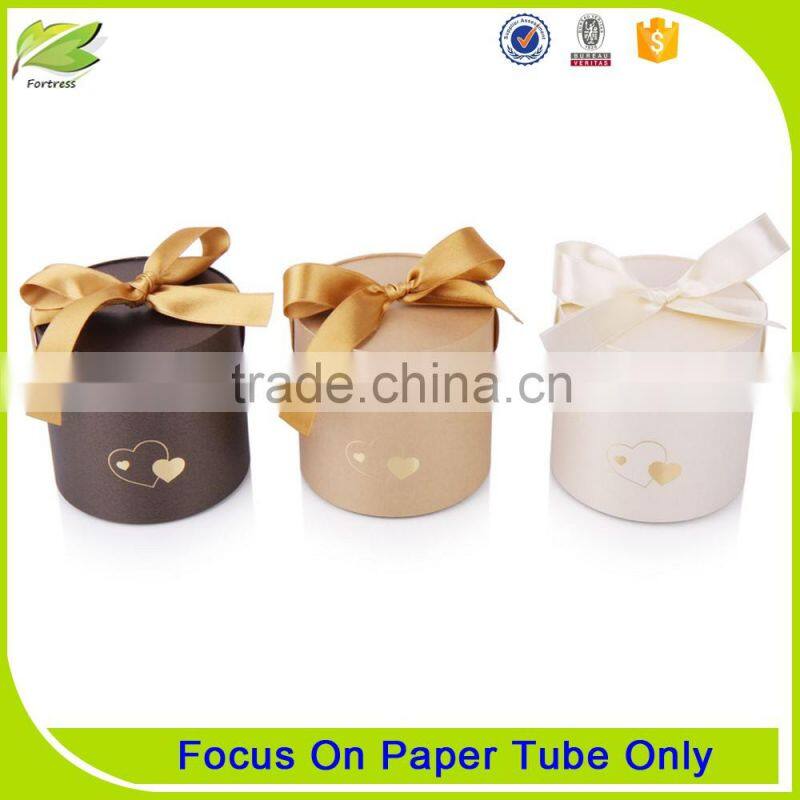 High Quality Cardboard paper tube box with Ribbon
