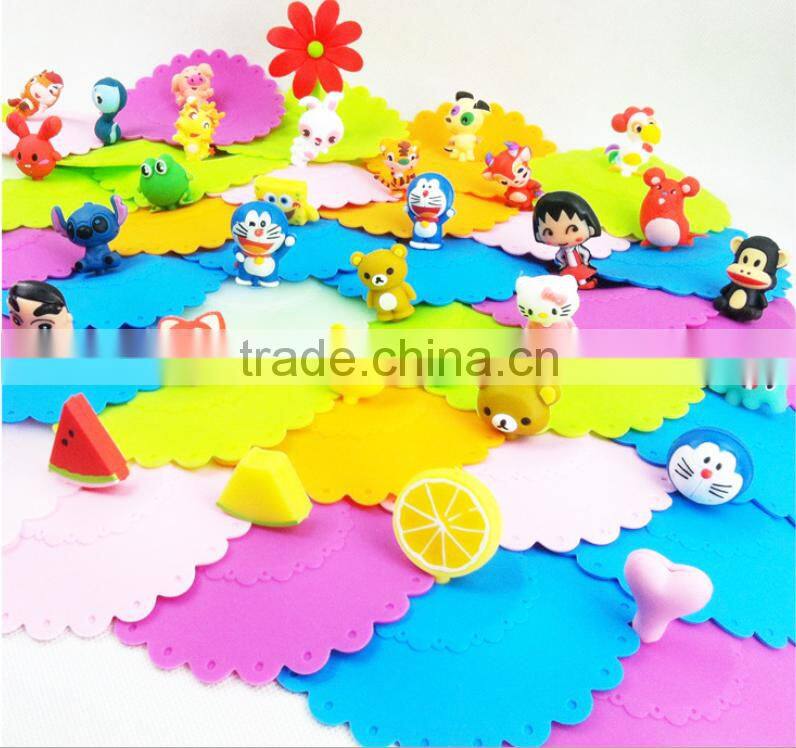 Hot sales Fruit/animal decoration Silicone Cup Lid