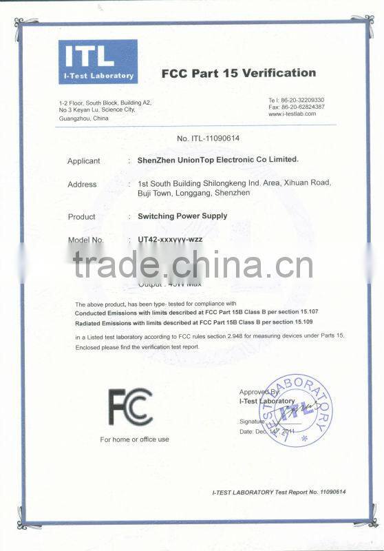 12V 1.5A laptop power adapter with universal plugs for laptop with UL CB FCC CE LVD ROHS PSE KC E-TICK certificated