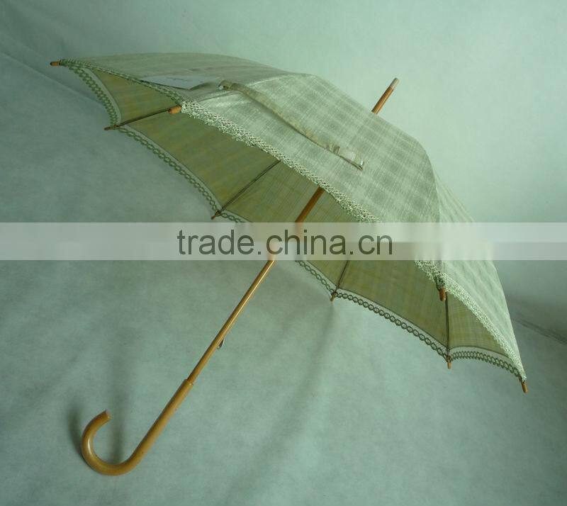 Wooden umbrella with different color
