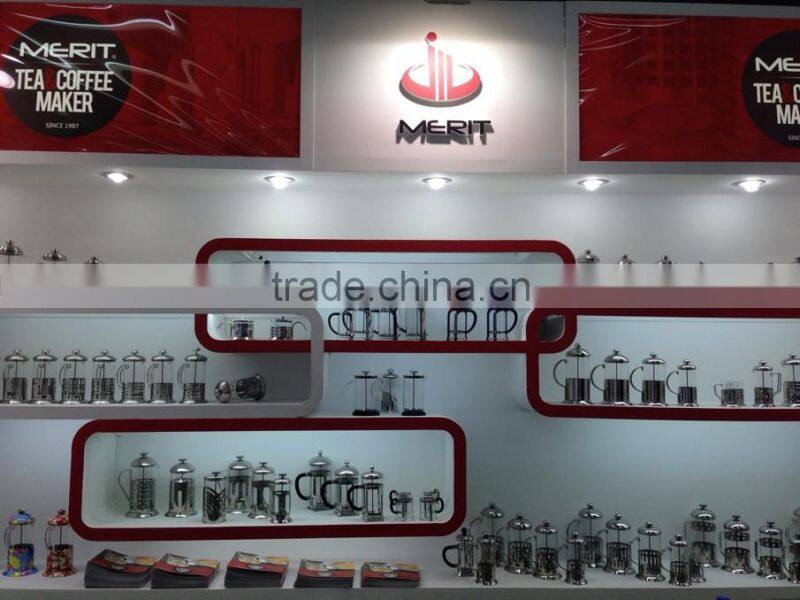 6pcs stainless steel and glass coffee cup set