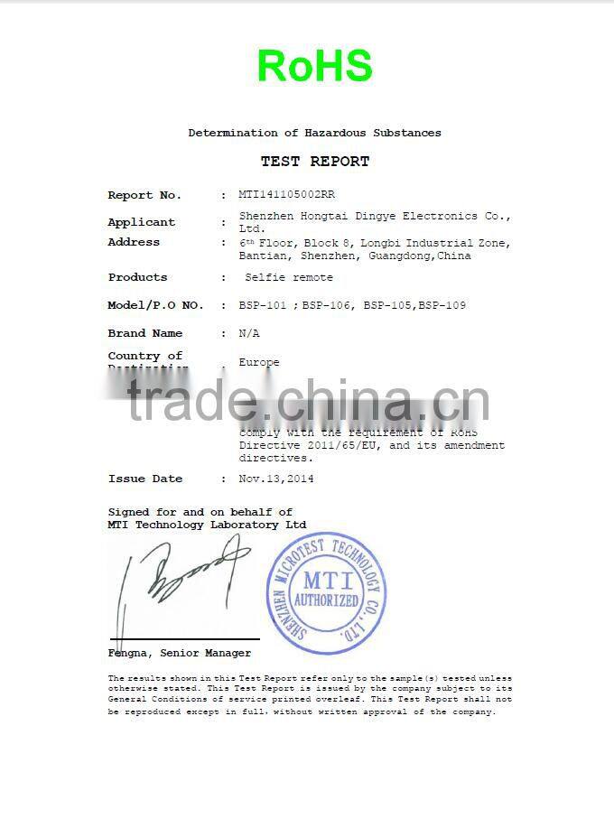 Wireless mobile phone camera monopod bluetooth stick selfie monopod factory price