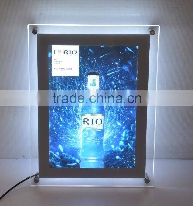 Hot sales advertising acrylic slim light box crystal solar powered led display