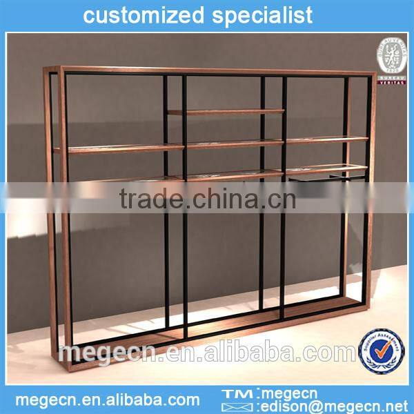 modern wall wooden counter retail display shelf