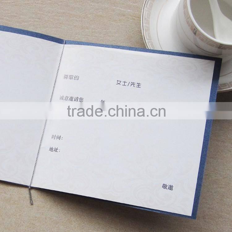 Hot stamping custom made cardboard invitation wedding card