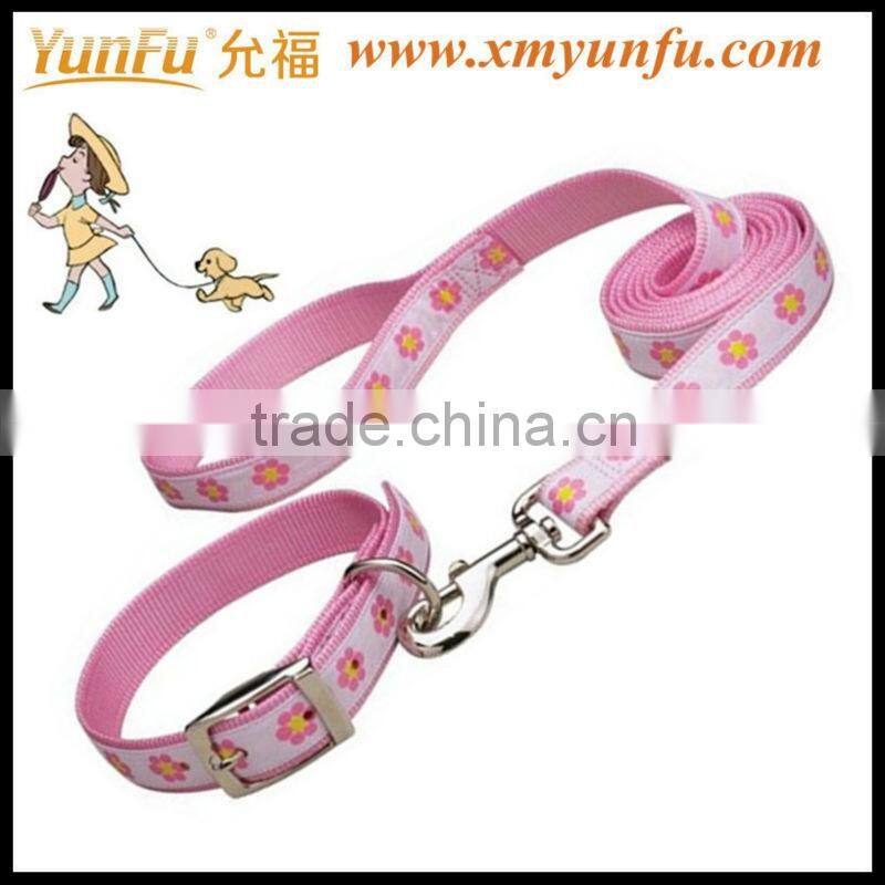 Fabric dog leash pet dog flexible leash with nylon material