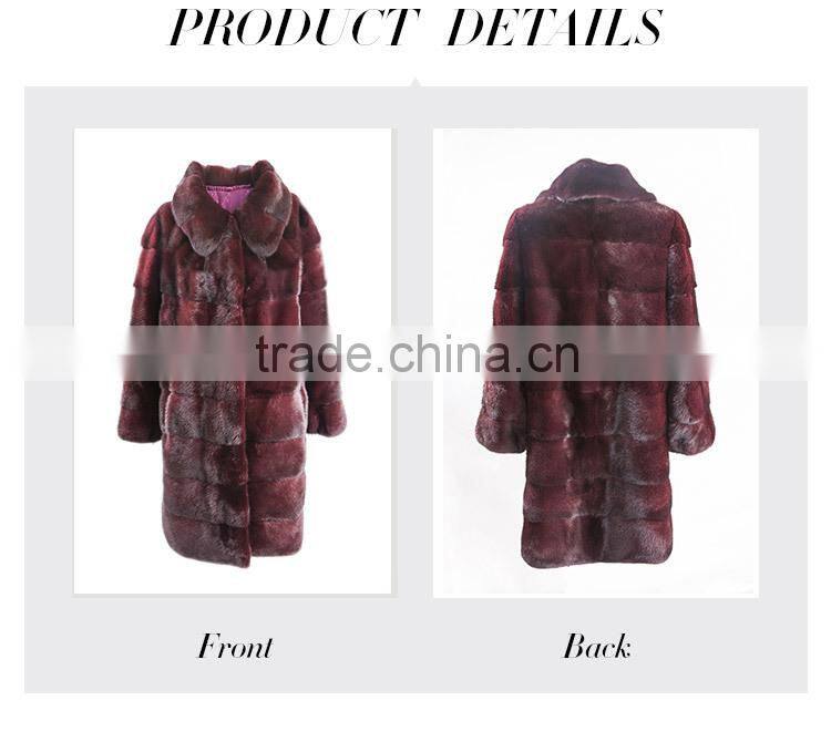 China sale dyed real mink winter fur coat for fashion lady