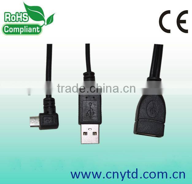 Different styles v2.0 usb cable usb splitter cable 2 female 1 male