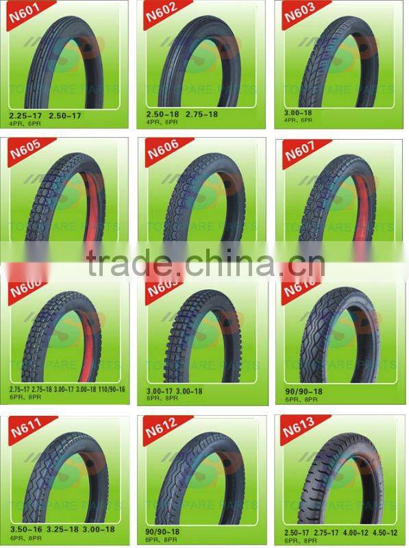 Tyre and Tire for Motorcycle Part 2.50-18,225-17,250-17,300-17,90/100-18.....