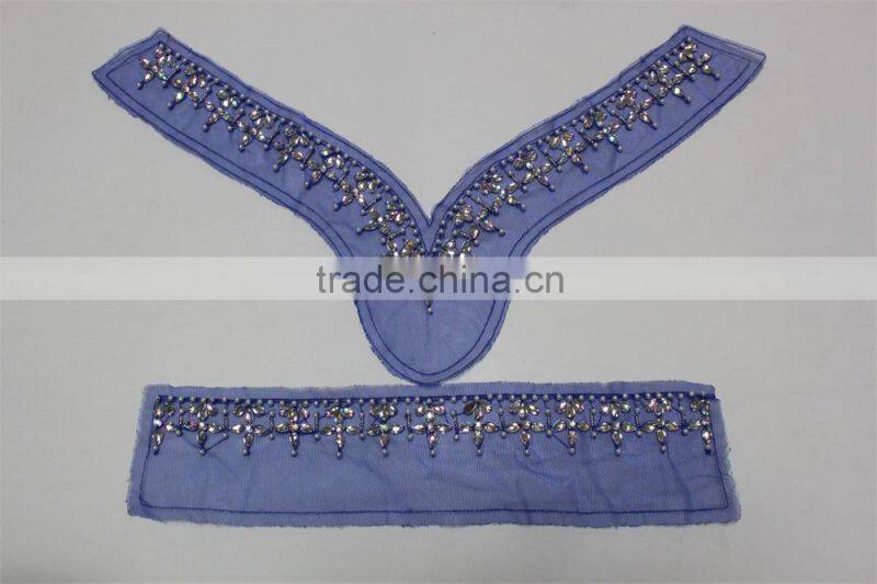 Fancy neck trim and waist trim set for prom dress