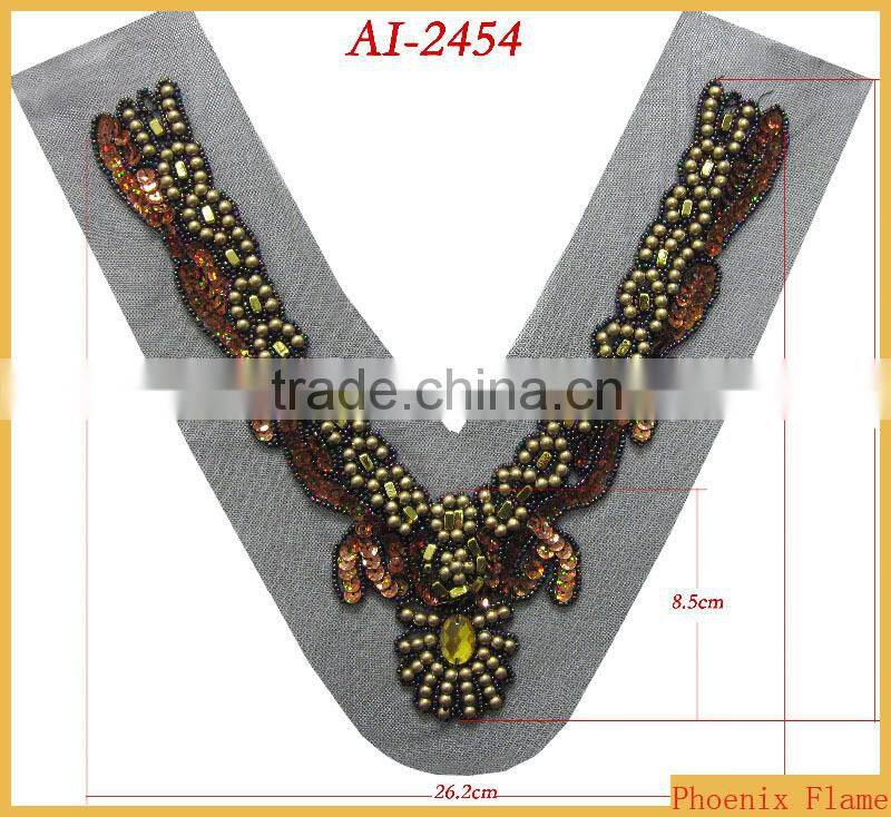 Shiny sequins beaded trim AI-2454