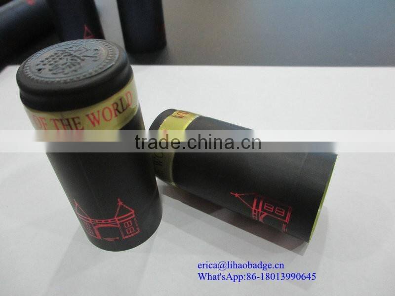 PVC heat shrink wine capsule,metal label