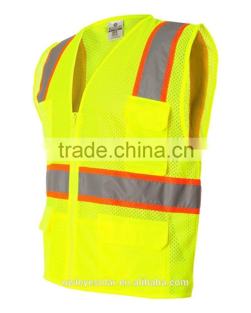 customized reflective safety mesh vests with multi pockets