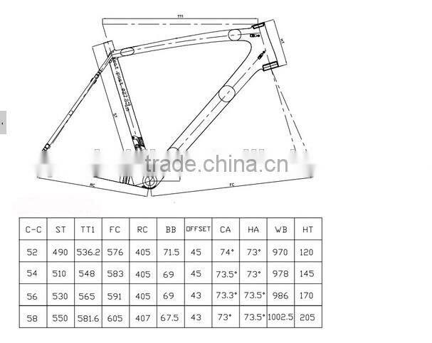 Carbon 2015 new Toray T1000 China carbon road bike framesets