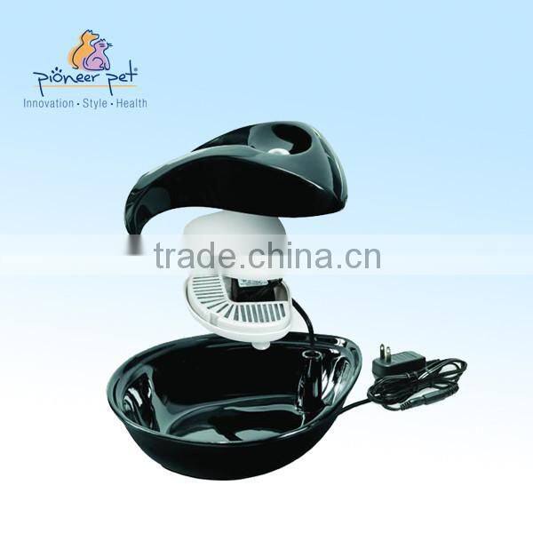 Pet products Ceramic water Drinking Fountain Rain Drop new style , Black color , 60 oz