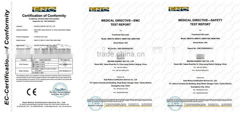 2016 new professional Glass RF pipe 10600nm co2 laser 40w co2 fractional laser beauty device