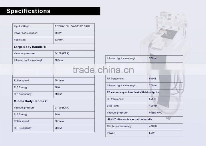 2016 new design vacuum roller machine slimming device with cavitation for body shaping with CE--Verna