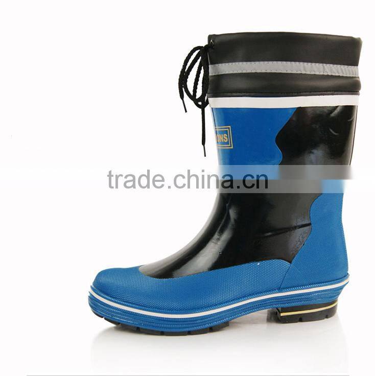fashion design cheap cold-proof waterproof rubber boots with removable warm sock used as outdoor work boots in winter
