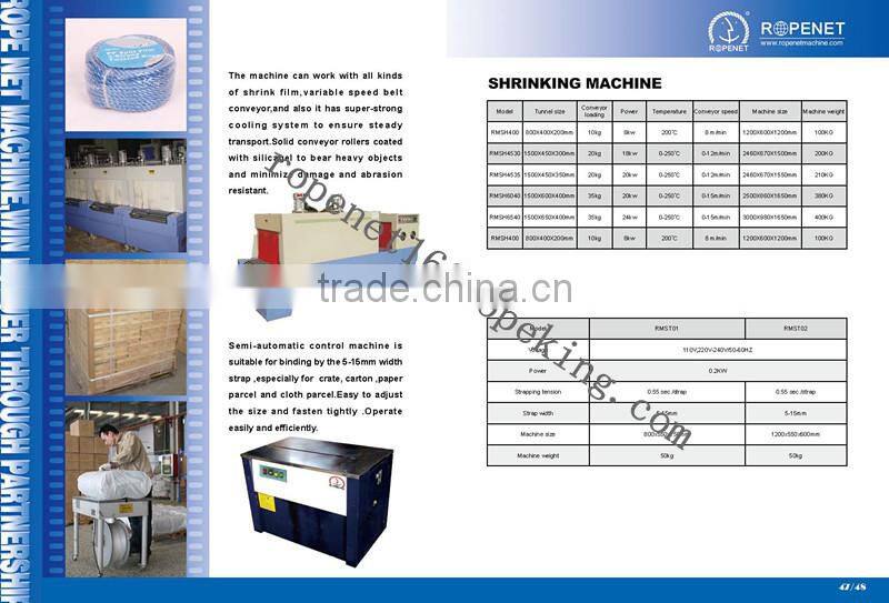 semi-automatic shrink packaging machine Email:ropenet16@ropeking.com/skype:Vicky.xu813