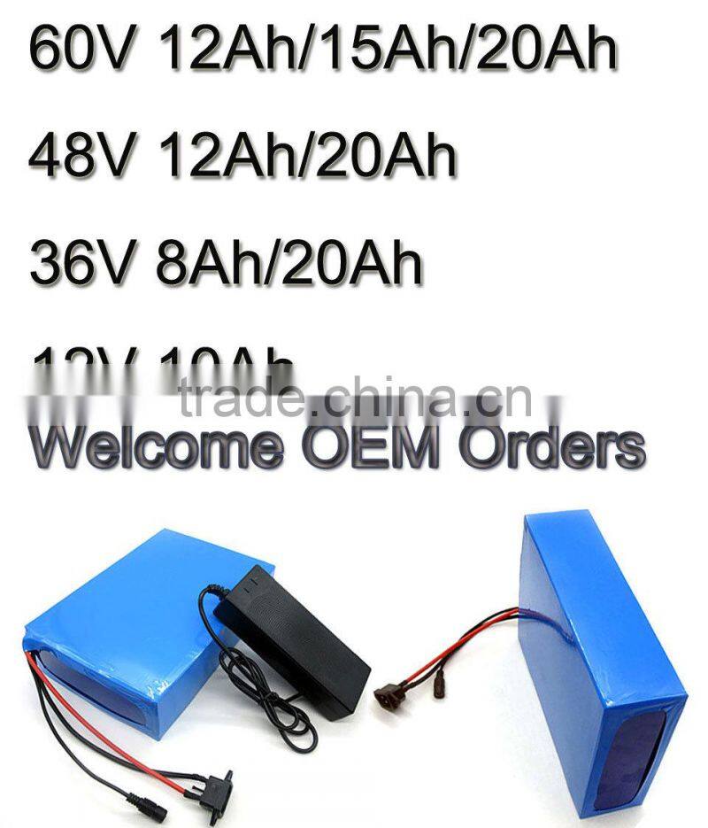 Factory Price OEM 48v 50ah lifepo4 battery pack 48v 12ah lifepo4 battery pack with BMS Charger