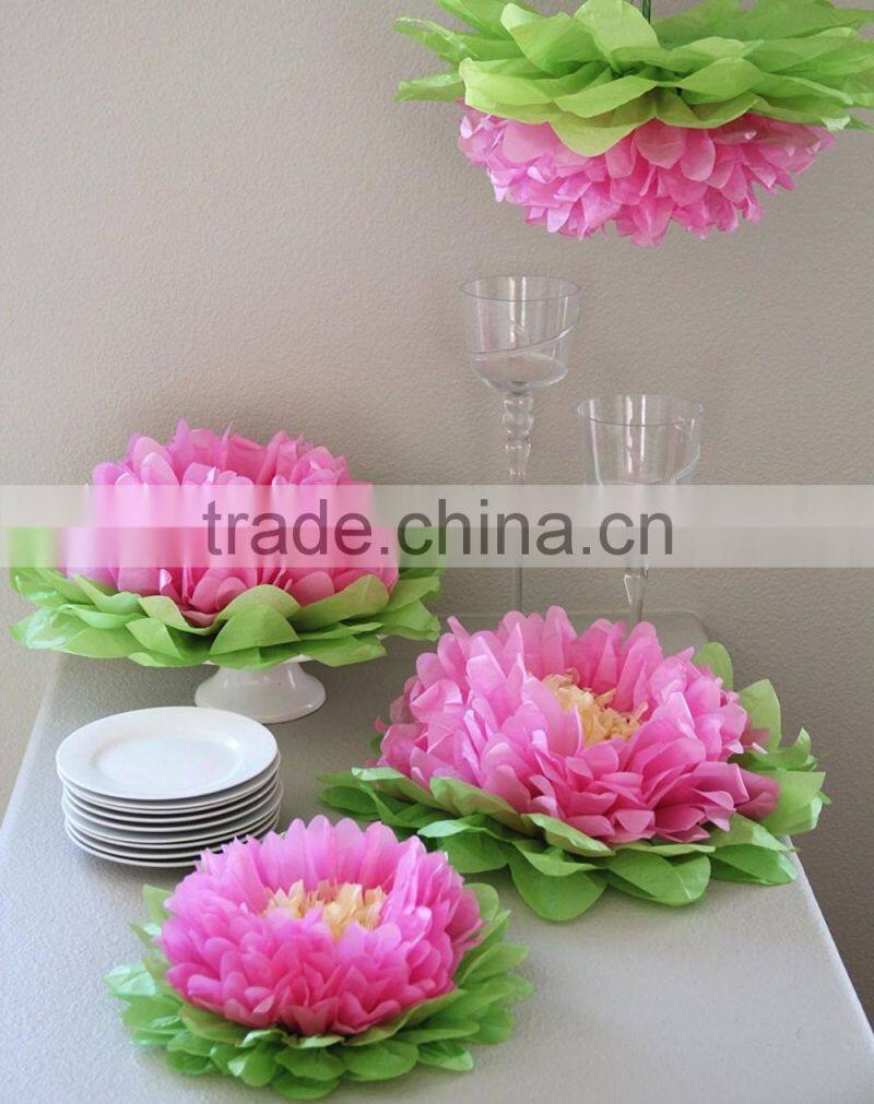Blue Tissue Paper Flowers For Girls Party Decorations