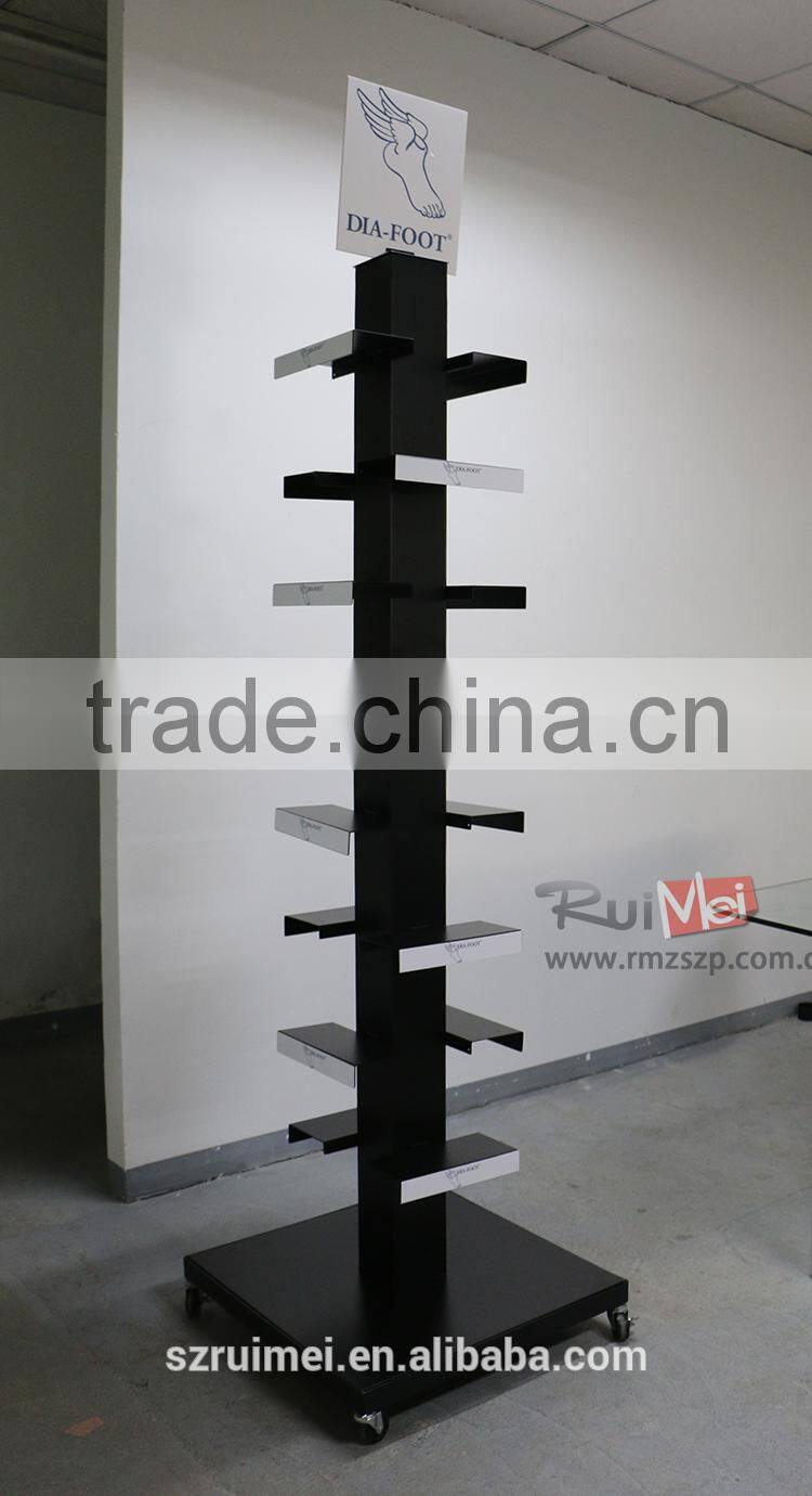 metal wire grid slipper display rack for shop