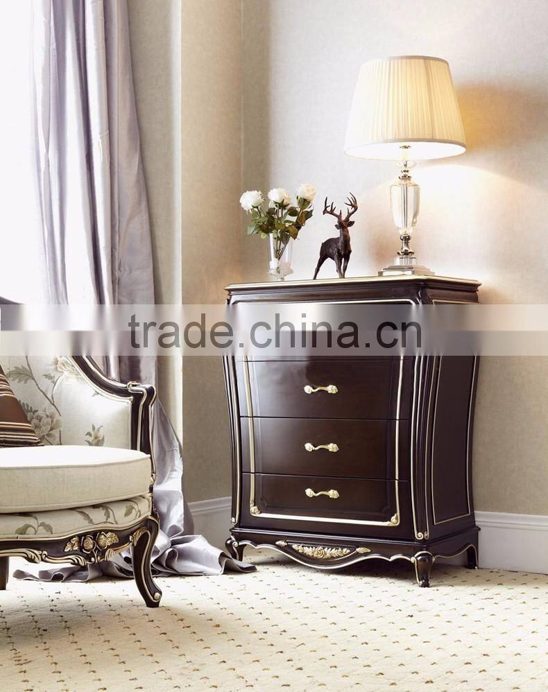 New design neoclassic bedroom furniture solid wood floral carving two sliding doors wardrobe