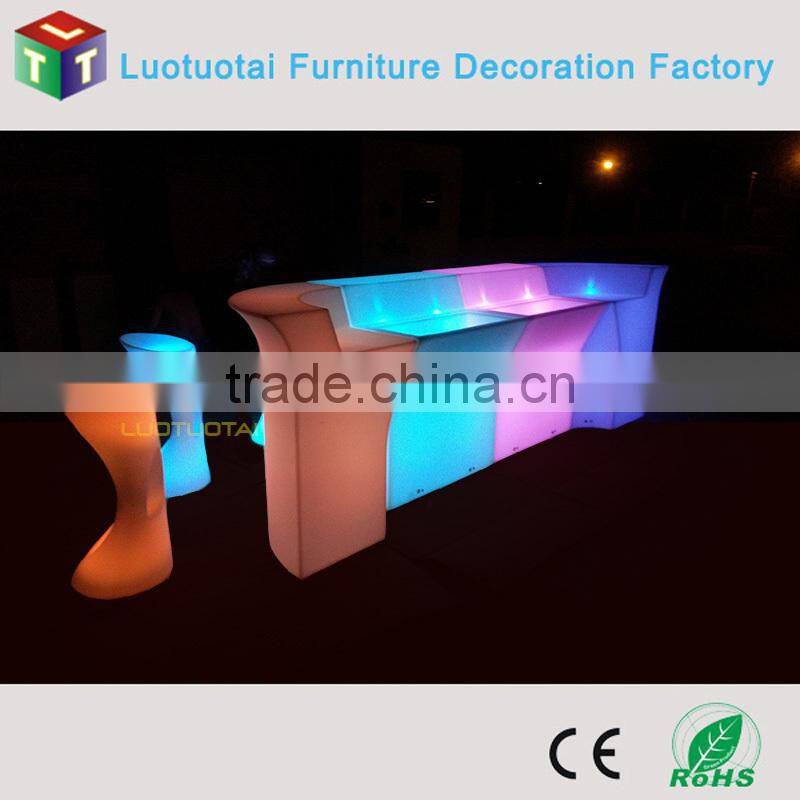 PE plastic/remote control/RGBW glow bar furniture/event nightclub LED Bar Counter