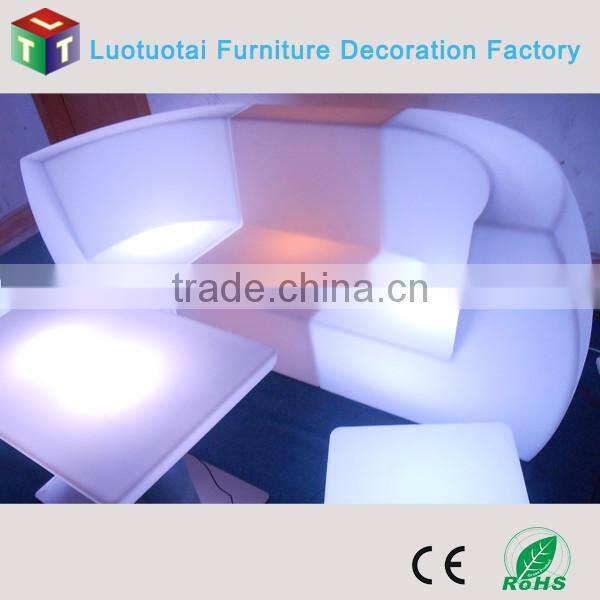 Manufacture--2015 New corner led illuminated sofa/cordless led light up outdoor furniture with remote control