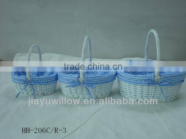 Yellow Painted Willow Basket w/ Candle Shade