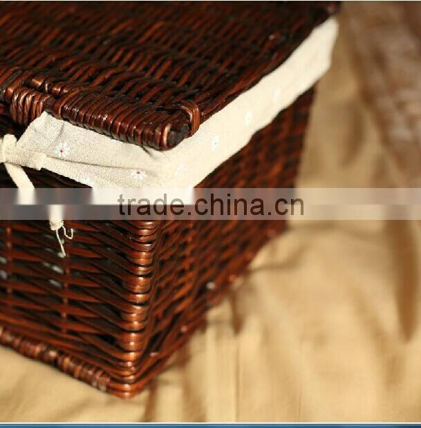 Handmade brown wicker hamper wholesale wicker clothes hamper