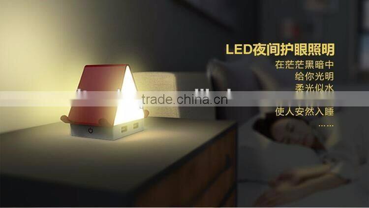 Multi-functional Tiny House Design 4 Port USB Hub, Touch Sensor LED Night Light, Creative USB Hub With Smartphone Holder