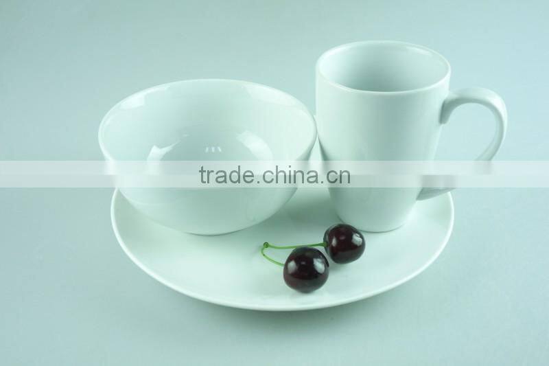 Ceramic dinnerware white embossed dinner sets 12 pcs / 16 pcs set of dinnerware cheap wholesale in stock