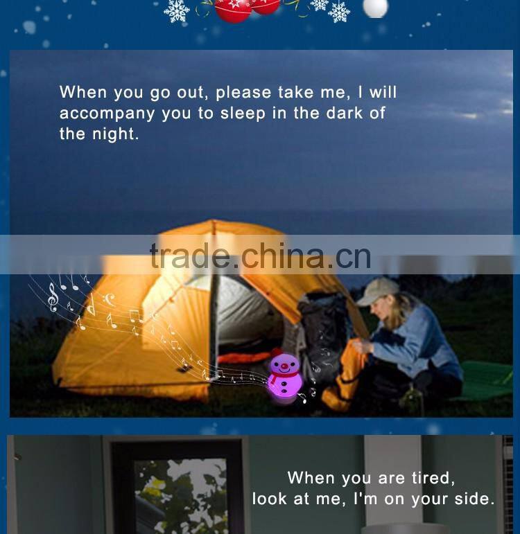 Christmas gift mini portable snowman shape bluetooth speaker with LED light