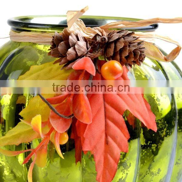 Halloween Theme glass Candle Holder with hanging decar